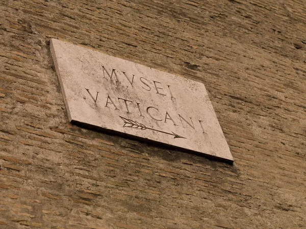Vatikanen museer tecken, Rom, Italien — Stockfoto