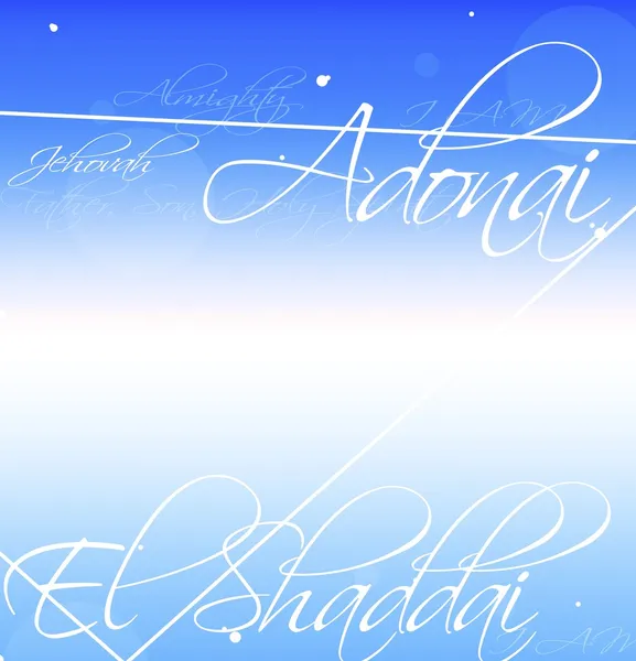 Dekorative Schreibweise von Namen für Gott (adonai, el shaddai, jehovah) — Stockfoto