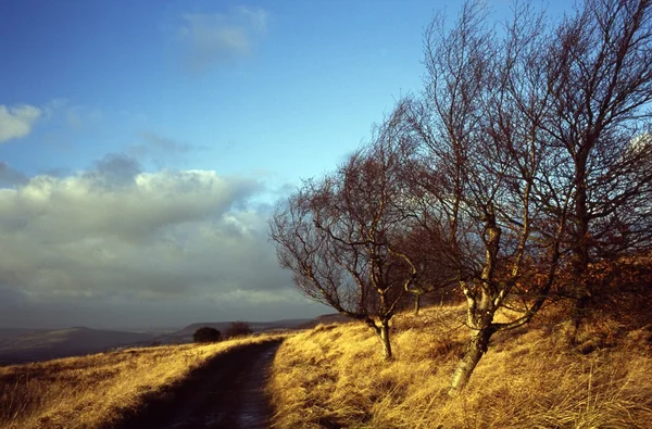 Derbyshire, Anglie, Velká Británie. cesta přes národní park — Stock fotografie