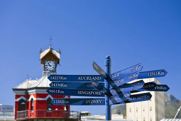 Signpost, Cape Town Wharf, South Africa — Stock Photo, Image