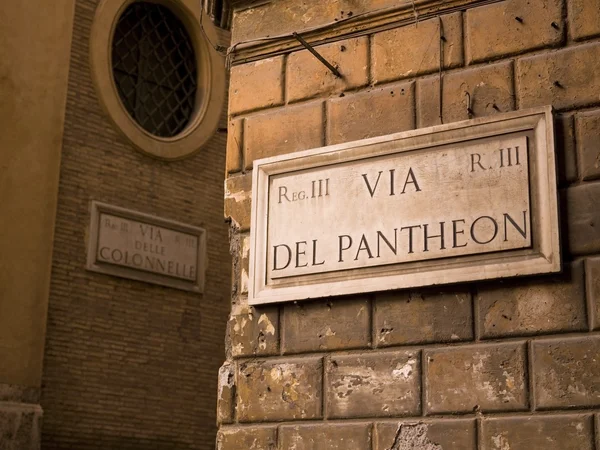 Pantheon schild, rom, italien — Stockfoto
