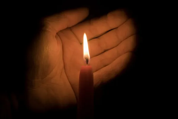 Hand And Candle — Stock Photo, Image