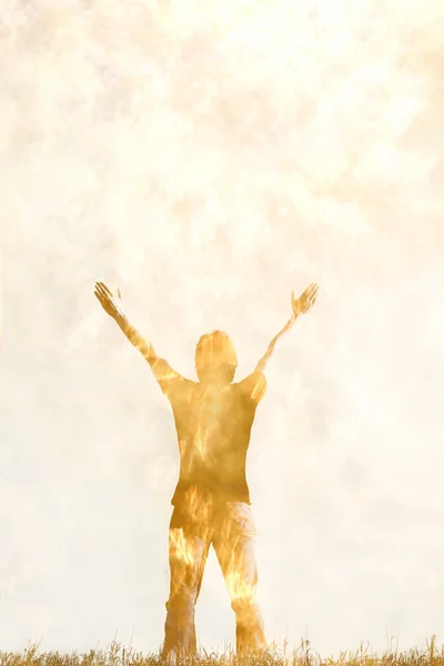 Artistic Rendition Of Person With Arms Raised — Stock Photo, Image