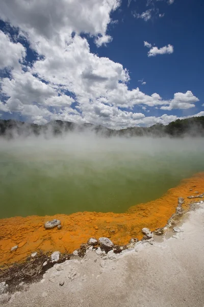 Бассейн с шампанским на геотермальном участке, Wai-O-Tapu Thermal Wonderland на Северном острове Новой Зеландии — стоковое фото