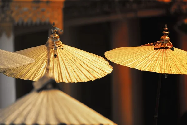 Gold, Asian Umbrellas — Stock Photo, Image