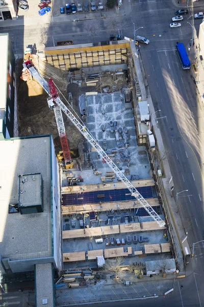 Luchtfoto van de constructie van een gebouw — Stockfoto