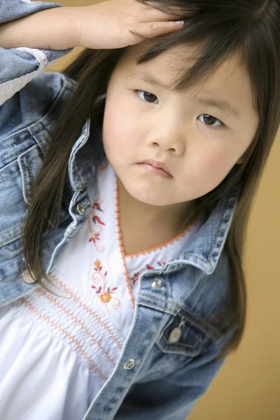 Young Girl Frowning — Stock Photo, Image