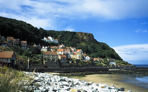 Shoreline Town In Yorkshire, England Stock Photo