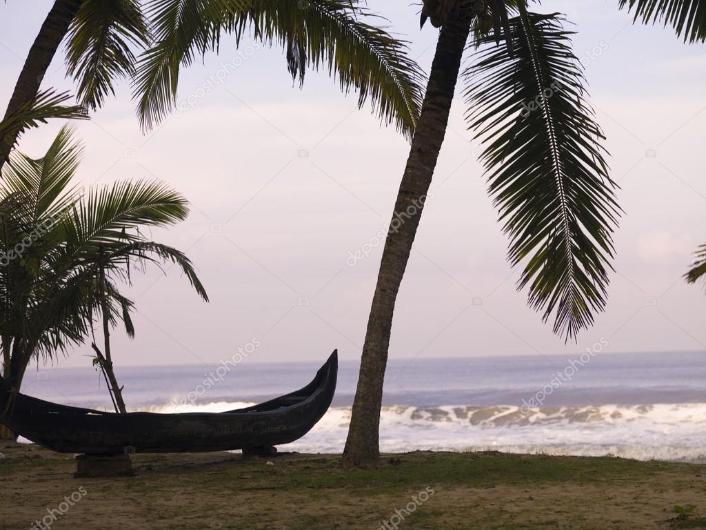 Canoe On The Beach, Arabian Sea, Kerala, India