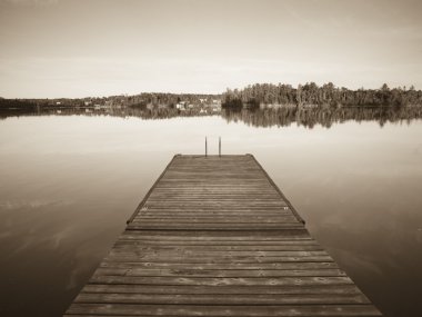 Lake of woods, ontario, Kanada. bir göl rıhtım