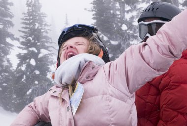 mutlu bir kayakçı, whistler, bc, Kanada