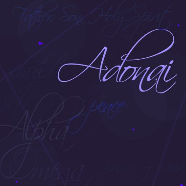 dekoratif yazı (adonai, el shaddai, Yehova Tanrı adları)