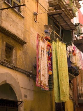Çamaşırhane kurutma, Napoli, İtalya