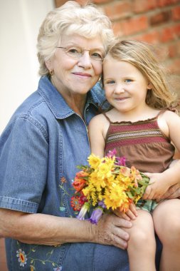 Grandmother And Granddaughter clipart