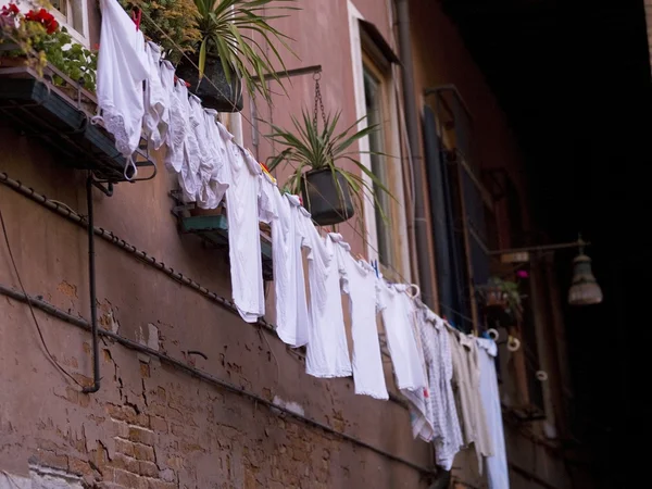 Laundry Drying, Venice, Italy — Stock Photo, Image