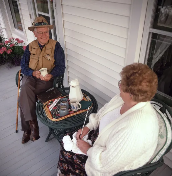 Pár na verandě — Stock fotografie