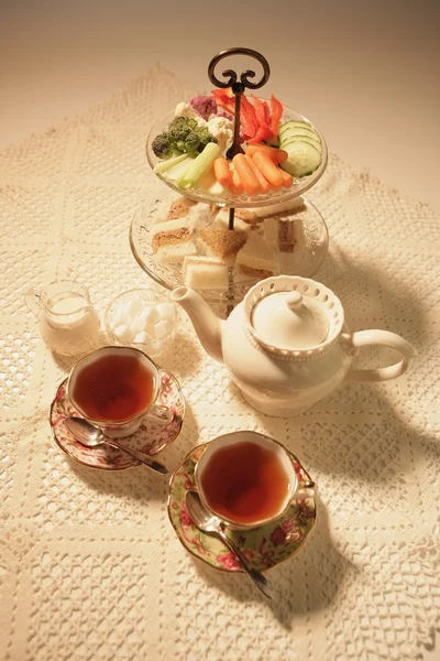 Chá e lanches — Fotografia de Stock