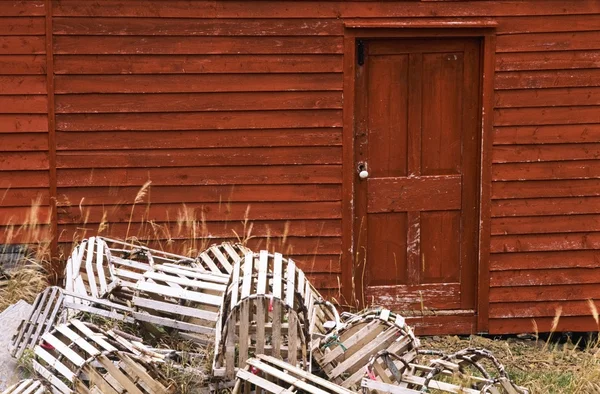 A Pile Of Lobster Traps, Salvage, Ньюфаундленд, Канада — стоковое фото