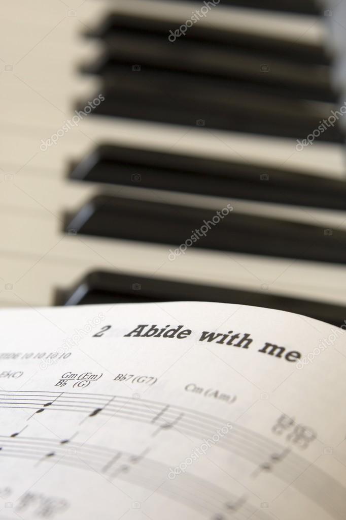 Book Of Music Open On Piano, Close Up