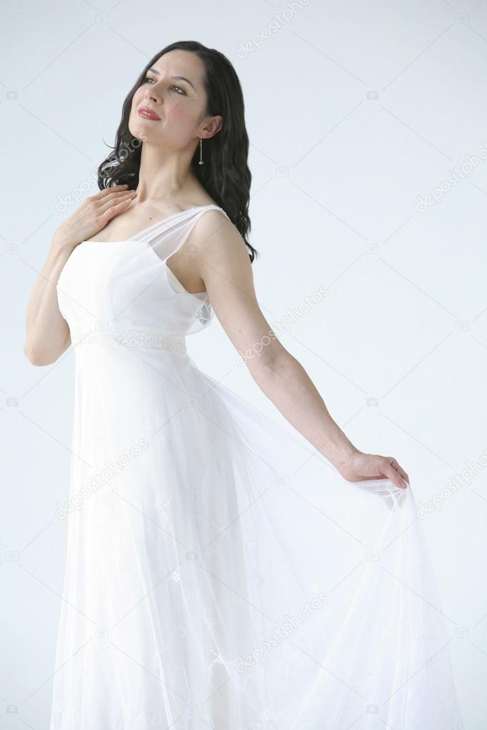 Woman Wearing Flowing Dress