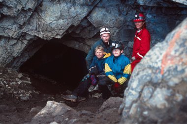 Portrait Of Family Caving clipart