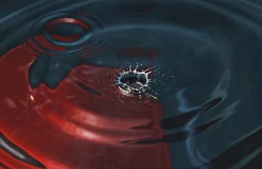 수 면을 치는 물 한 방울