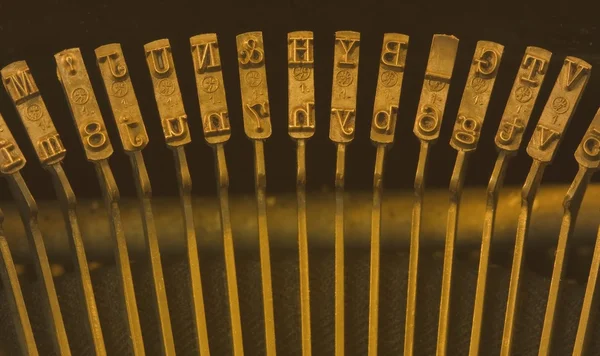 Row Of Keys on Old Manual Typewriter — стоковое фото