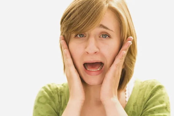 Woman Looking Surprised — Stock Photo, Image