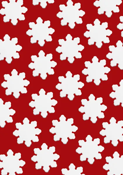 Стилизованные снежинки с красным фоном — стоковое фото