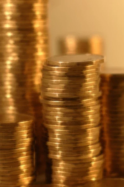 Close-up van gouden munten — Stockfoto