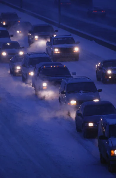 Conduire en hiver — Photo