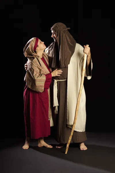 Personas representando a María y José — Foto de Stock