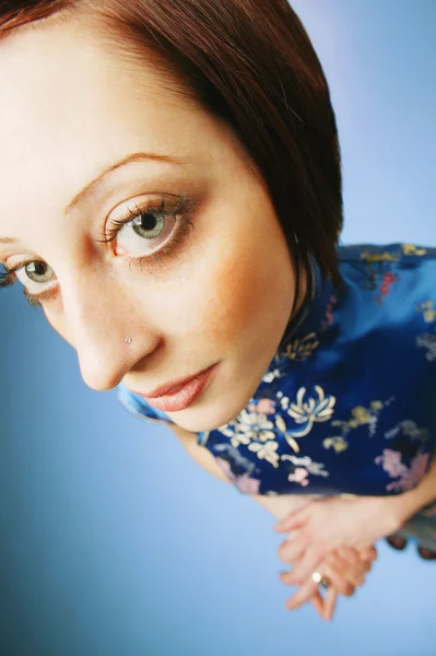 Close-Up Of Woman From Above — Stock Photo, Image