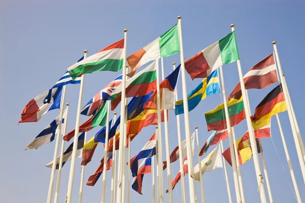 Groep van internationale land vlaggen — Stockfoto