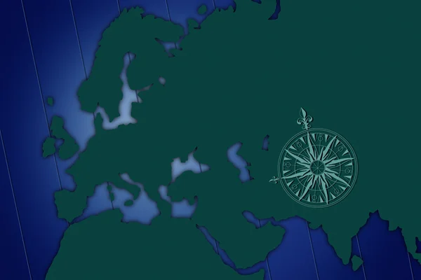 Теневая карта Европы — стоковое фото