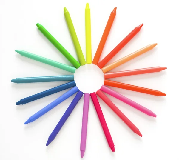 Rainbow Pattern Of Wax Sticks — Stock Photo, Image
