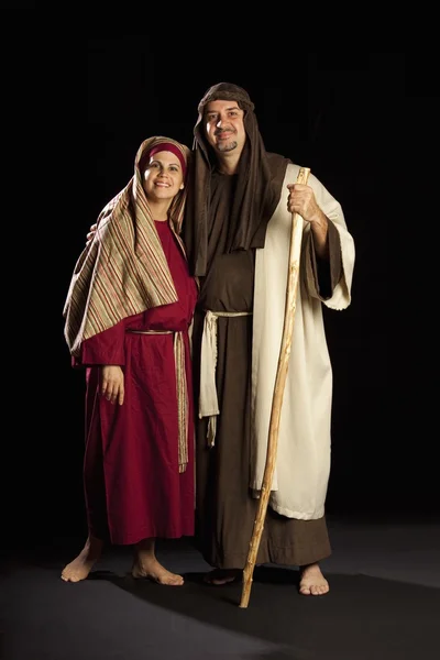 Mary ve joseph tasvir eden insanlar — Stok fotoğraf