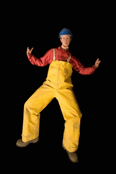 Man In Hip Waders, Dancing — Stock Photo, Image