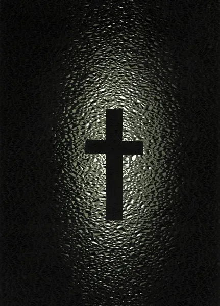 Black Cross with A Water Effect Background — стоковое фото