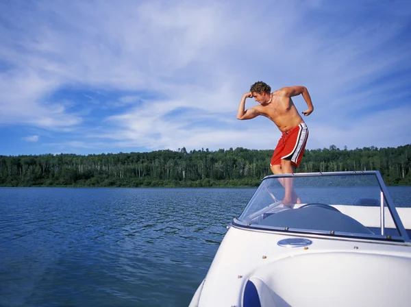 Man Flexing Muscles — Stock Photo, Image