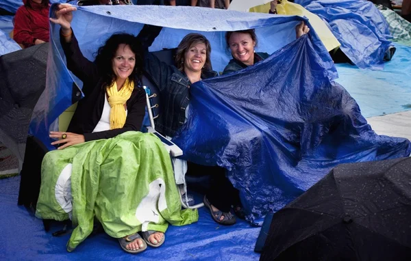 Three Ladies At An Outdoor Music Concert — Stok Foto