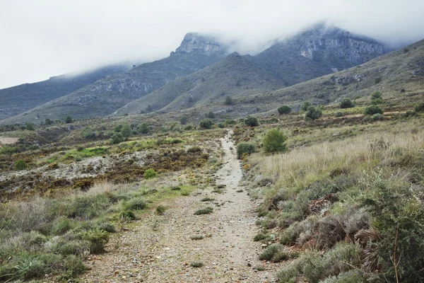 Land trail aan kant van berg — Stockfoto