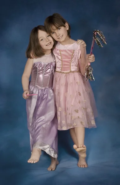 Portrait Of Young Girls In Fancy Dresses — Stock Photo, Image