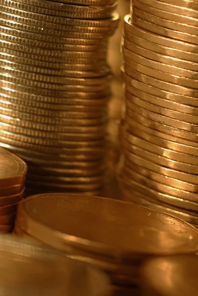 Primo piano delle monete d'oro — Foto Stock