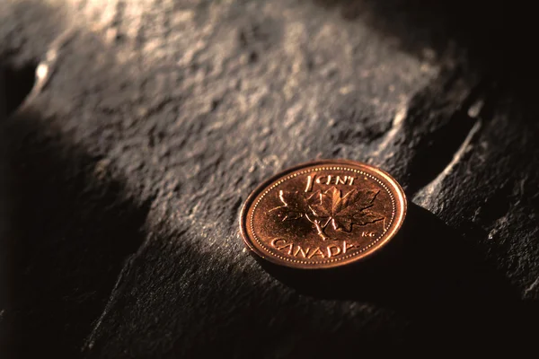 Um close-up de um centavo — Fotografia de Stock