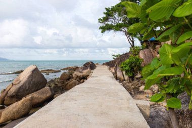 Deniz kenarındaki çimento yolu..