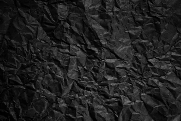 Текстурированный Смятый Черный Бумажный Фон — стоковое фото