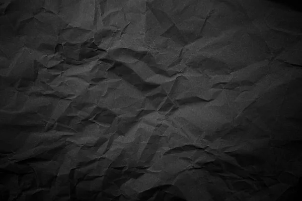 有纹理皱折的黑纸背景 — 图库照片