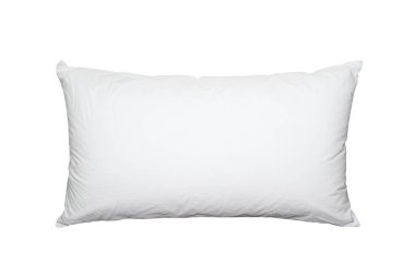 Beyaz yastık, beyaz arka planda izole edilmiş..