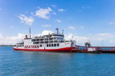 Tayland - 18 Şubat: 18 Şubat 2022 'de Tayland' da Seatran İskele Surat Thani 'de.